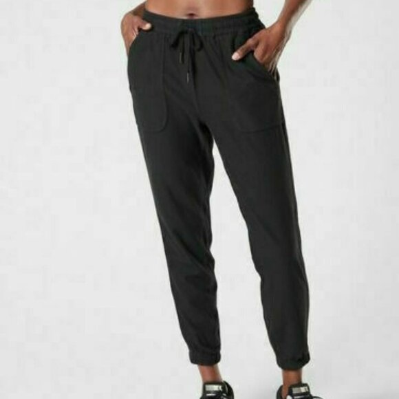 Athleta Farrallon Black Drawstring Pull-On Joggers - Picture 1 of 9
